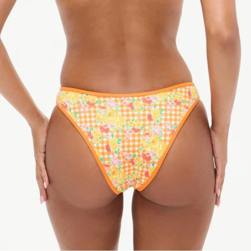 New with Tags: Frankie Bikini’s orange checkered swim - Picture 3 of 4